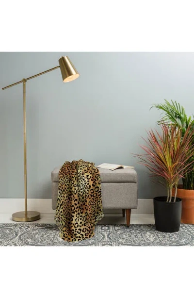 Deny Designs Leopard Print Fringe Trim Throw Blanket In Animal Print