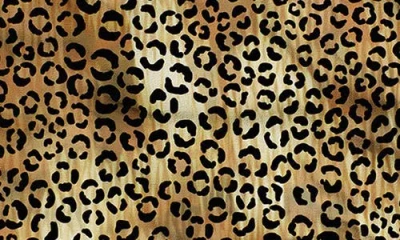 Deny Designs Leopard Print Fringe Trim Throw Blanket In Animal Print