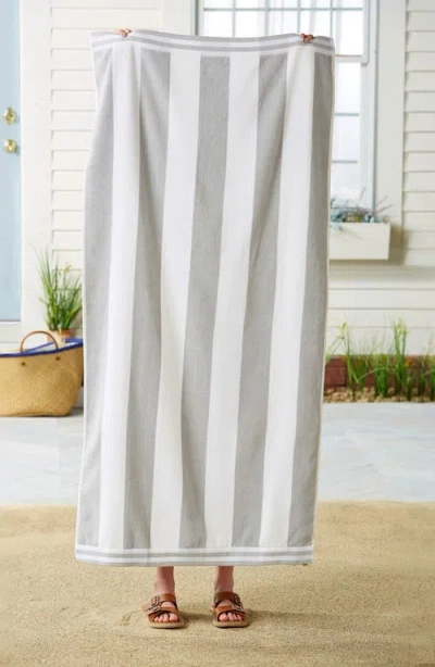 Woven & Weft 4-pack Oversize Stripe Beach Towels In Gray