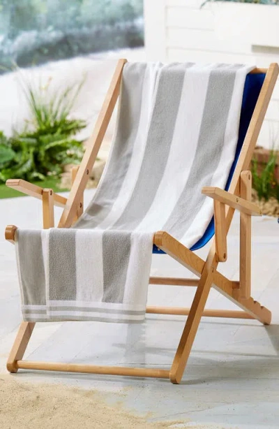 Woven & Weft 4-pack Oversize Stripe Beach Towels In Gray