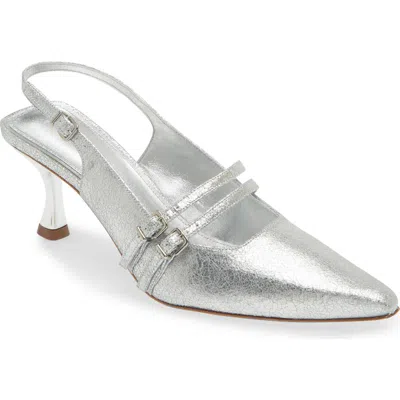 Kaanas Kaia Double Strap Slingback Pump In Metallic