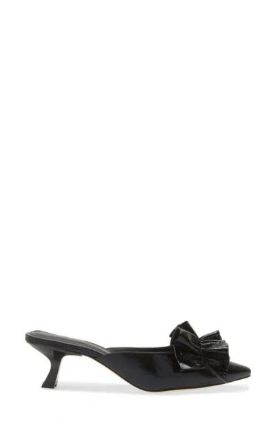 Kaanas Bella Ruffle Kitten Heel Mule In Black