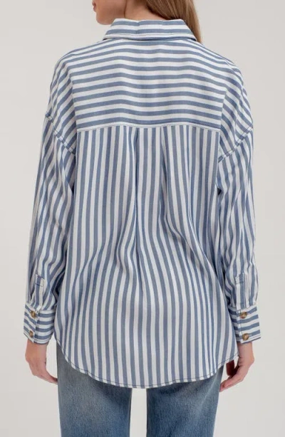 Blu Pepper Stripe Button Down Top In Multi