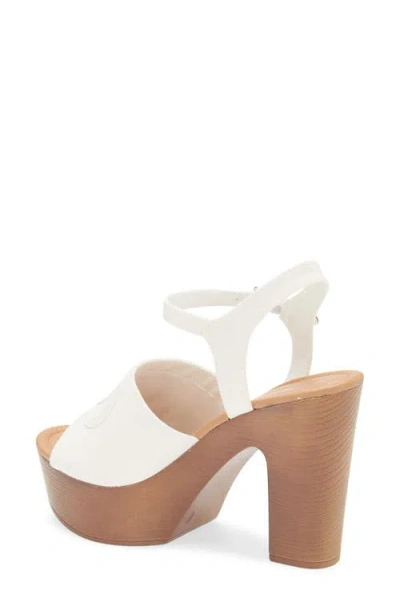Wild Diva Lounge Stormy Block Heel Platform Sandal In White