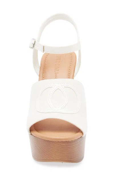 Wild Diva Lounge Stormy Block Heel Platform Sandal In White