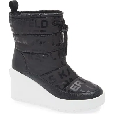 Karl Lagerfeld Paris Berdina Wedge Boot In Black