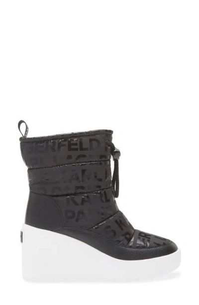 Karl Lagerfeld Paris Berdina Wedge Boot In Black