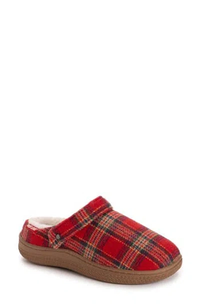 Muk Luks Quianna Lucy Faux Shearling Clog Slipper In Red