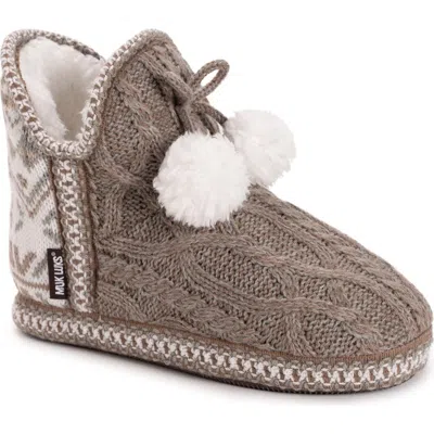 Muk Luks Amira Slipper Womens Memory Foam Slip-on Slippers In Brown