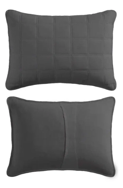Kenneth Cole Reaction Stonewashed Solid Microfiber Quilt & Sham Set In Gray