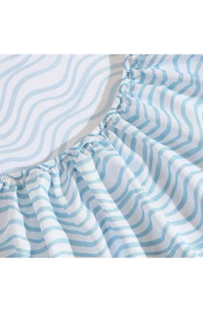 Nautica Lineary Waves Blue Twin Xl Sheet Set In Blue