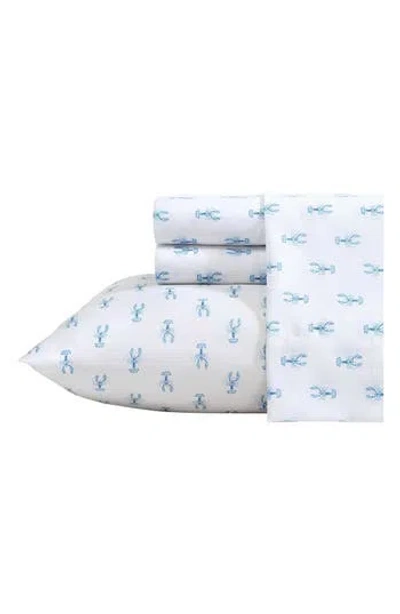 Nautica Nantucket Lobster Blue Full Sheet Set In White