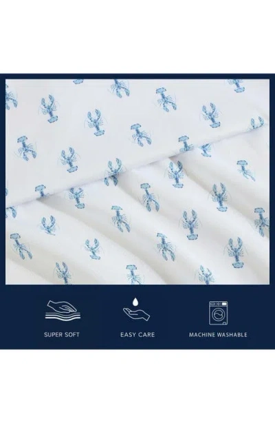 Nautica Nantucket Lobster Blue Full Sheet Set In White