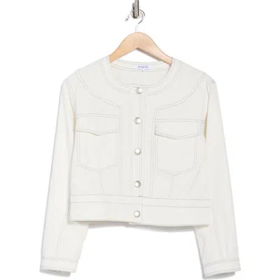 Area Stars Top Stitch Ari Barn Jacket In White In White
