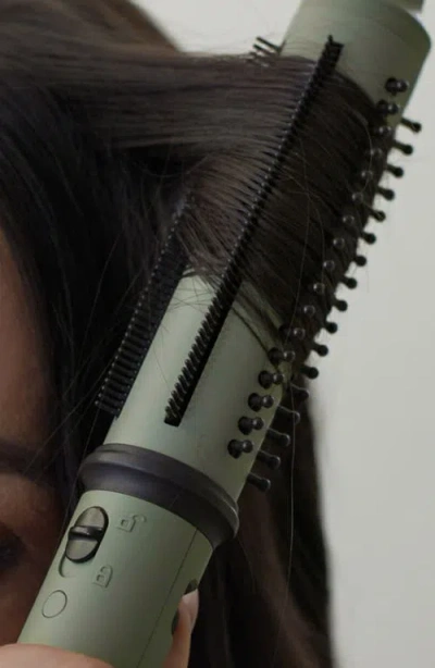 Stylecraft Sage 2-in-1 Rectractable Hot Brush Curling Wand In Green