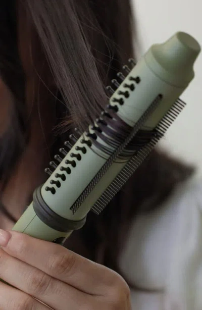 Stylecraft Sage 2-in-1 Rectractable Hot Brush Curling Wand In Green