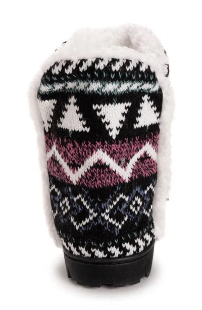 Muk Luks Cheyenne Slipper Womens Memory Foam Slip-on Slippers In Black