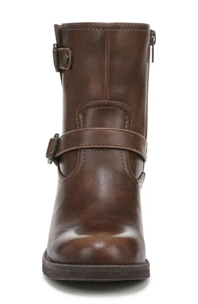 Blowfish Malibu Women's Maeve Round Toe Block Heel Rugged Short Boots In Brown