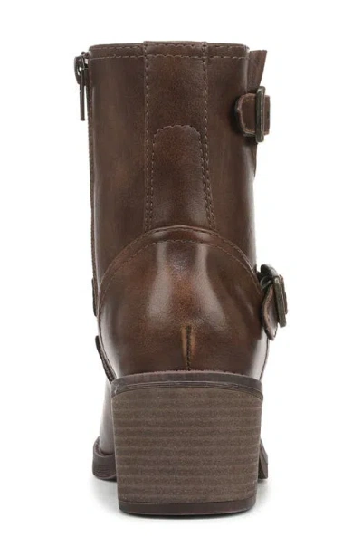 Blowfish Malibu Women's Maeve Round Toe Block Heel Rugged Short Boots In Brown