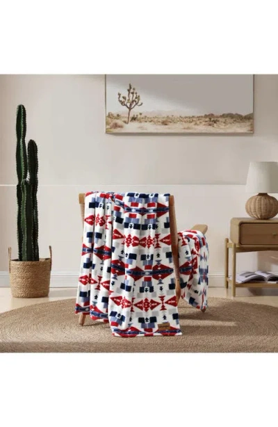 Wrangler Nolan Ultra Soft Plush Fleece Reversible Throw Bla In Multi