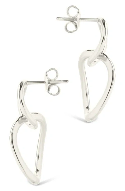 Sterling Forever Cruz Double Link Drop Earrings In Metallic