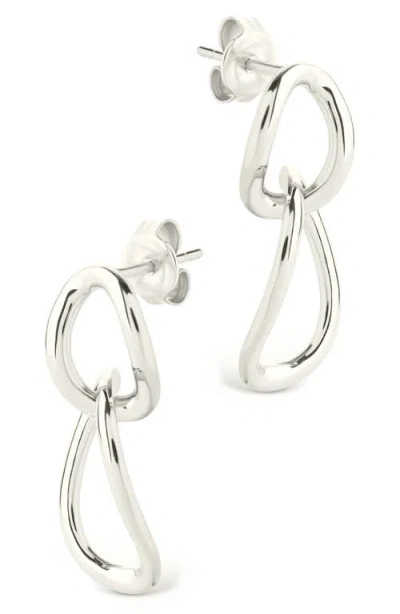 Sterling Forever Cruz Double Link Drop Earrings In Metallic