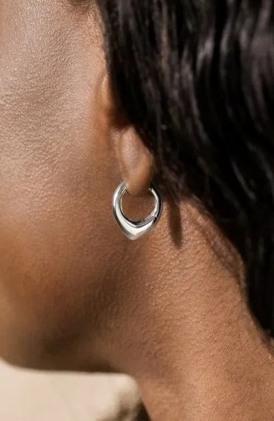 Sterling Forever Colby Pointed Teardrop Hoop Earrings In Metallic