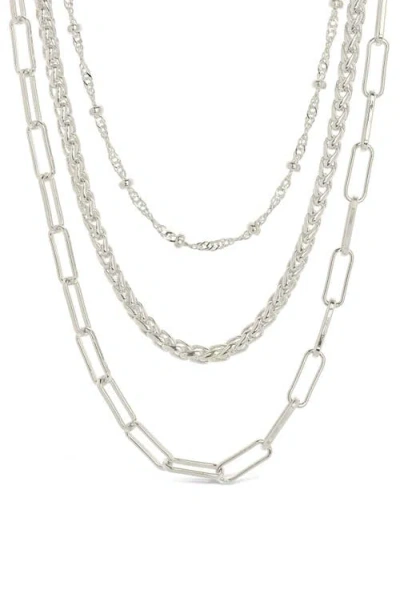 Sterling Forever Parisa Layered Chain Necklace In Metallic
