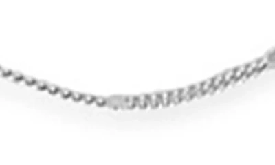 Sterling Forever Triple Layer Triangle Drop Chain Necklace In Silver