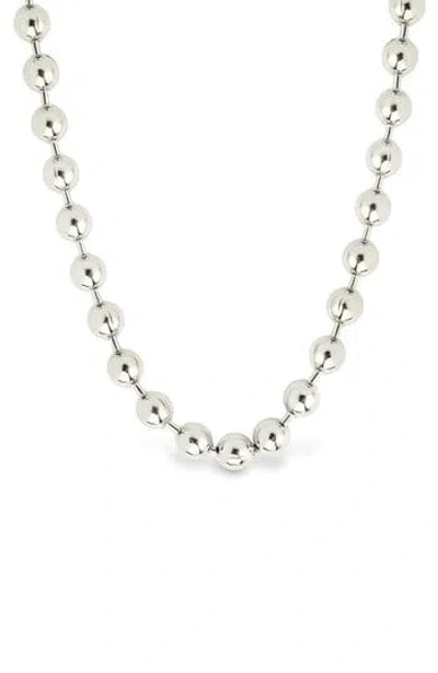 Sterling Forever Destiny Beaded Chain Necklace In Metallic