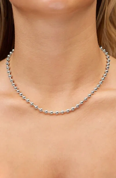 Sterling Forever Destiny Beaded Chain Necklace In Metallic