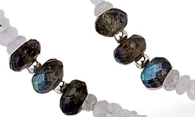 Samuel B. Beaded Labradorite & Chalcedony Layered Necklace In White