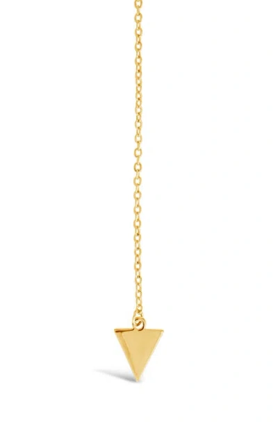 Sterling Forever Triple Layer Triangle Drop Chain Necklace In Gold