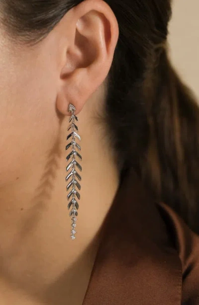 Sterling Forever Gemma Cubic Zirconia Drop Earrings In Metallic