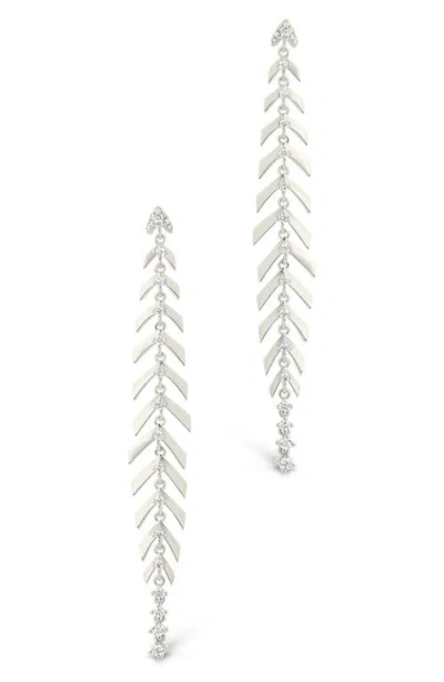 Sterling Forever Gemma Cubic Zirconia Drop Earrings In Metallic