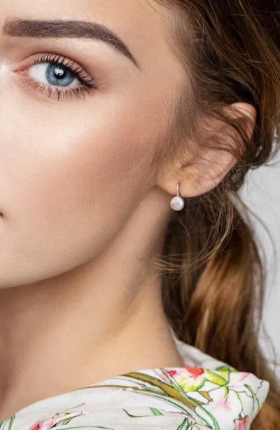 Delmar Cultured Freshwater Pearl Drop Earrings In Metallic