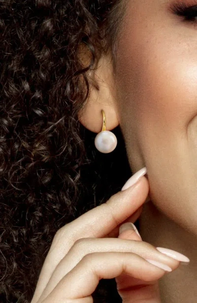 Delmar Cultured Freshwater Pearl Drop Earrings In Gold