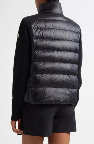 Moncler Womens Black Funnel-neck Brand-patch Regular-fit Shell-down Jacket In Black