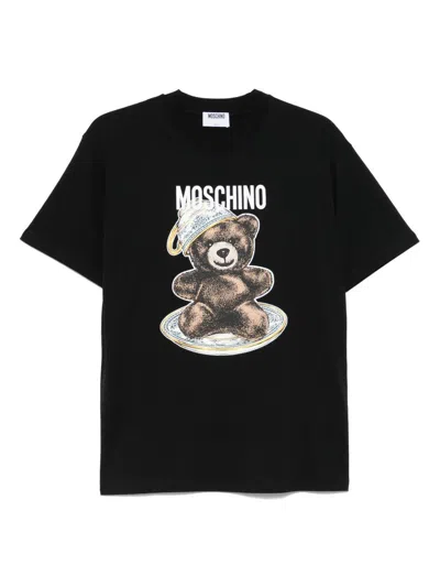 Moschino Teddy Bear Crewneck T-shirt In Black