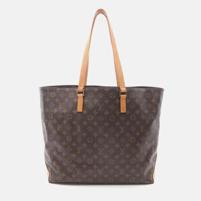 Pre-owned Louis Vuitton Cabas Alto Shoulder Tote Bag Monogram Canvas In Brown