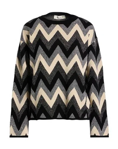Kaos Day By Day Woman Sweater Beige Size L Viscose, Polyester, Metallic Fiber, Polyamide In Black