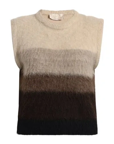 Kaos Jeans Woman Sweater Beige Size M Acrylic, Polyamide, Wool, Elastane In Multi