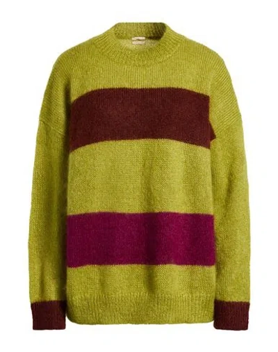 Massimo Alba Woman Sweater Military Green Size M Mohair Wool, Silk In Green