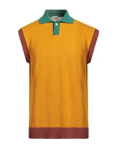 Gallia Man Sweater Marigold Size 42 Linen, Cotton In Yellow