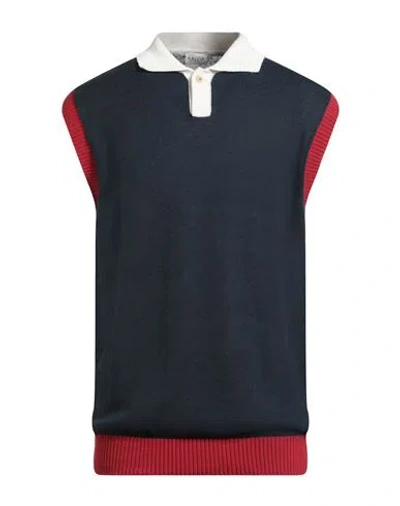 Gallia Man Sweater Midnight Blue Size 42 Linen, Cotton