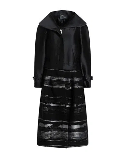 Alberta Ferretti Woman Coat Black Size 8 Polyester, Acrylic, Polyamide, Mohair Wool, Viscose In Brown