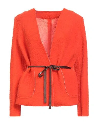 Rebel Queen By Liu •jo Woman Jacket Orange Size L Polyester, Virgin Wool In Red