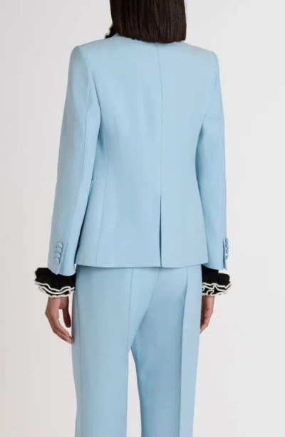 Valentino Garavani Structured Light Blue Crepe Couture Blazer
