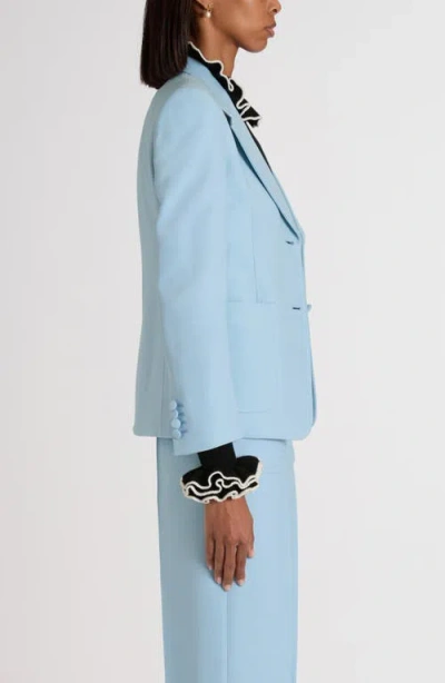 Valentino Garavani Structured Light Blue Crepe Couture Blazer