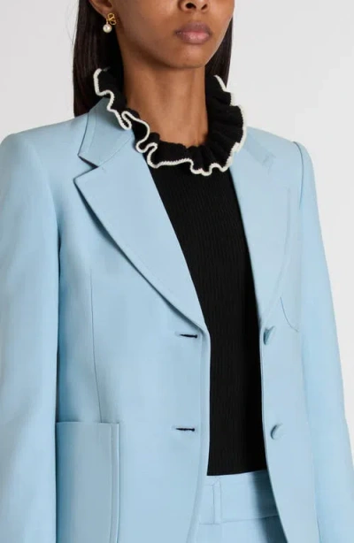 Valentino Garavani Structured Light Blue Crepe Couture Blazer